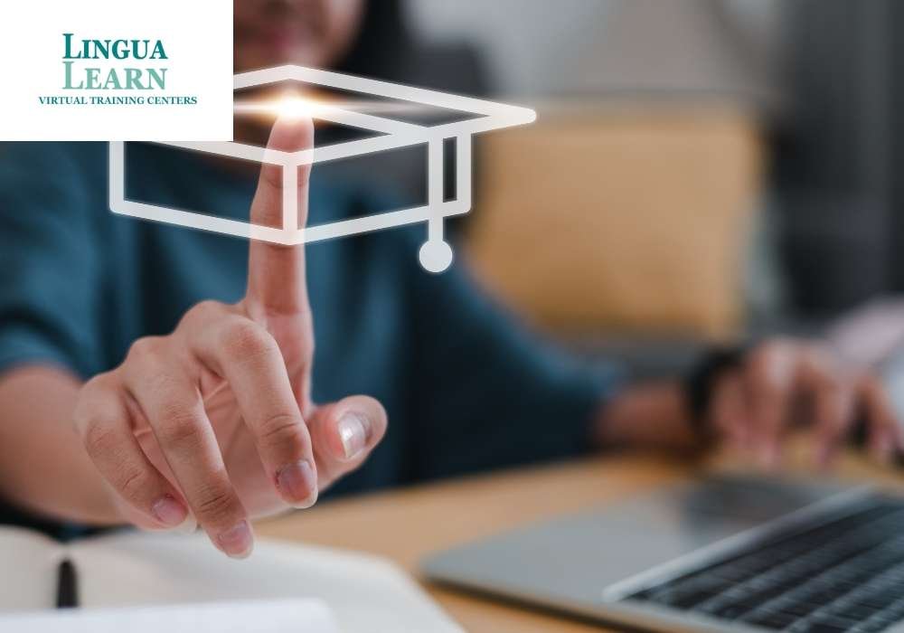 a finger is pointing a sign of graduation hat's symbol